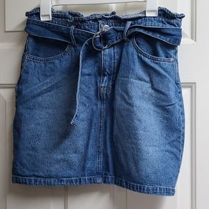 Paper Bag Jean Skirt